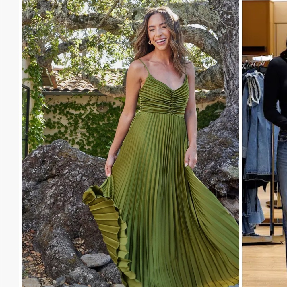 NWT Petal and Pup Naira Dress Palm Green